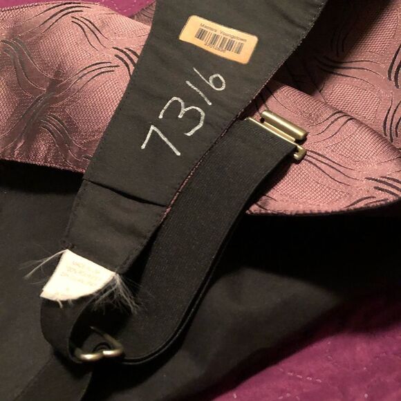 Tux beautiful shiny Mauve vest XL adjustable at neck and back - Picture 4 of 4